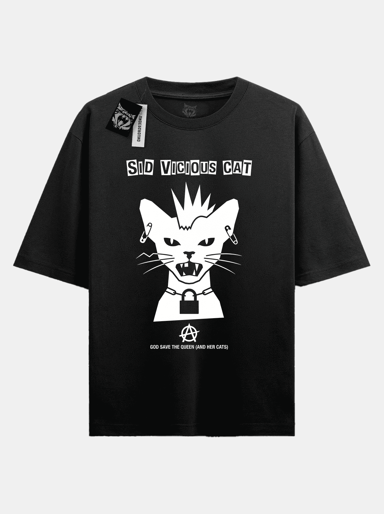 "Sid Vicious Cat" Camiseta Oversized