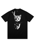 "Gato Guitarrista" Camiseta Regular